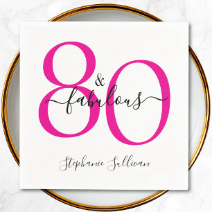 Serviette En Papier Quatre-vingts et Fabuleux Nom Fête d'anniversaire