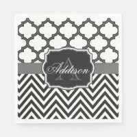 Quatrefoil Chevron Monogram