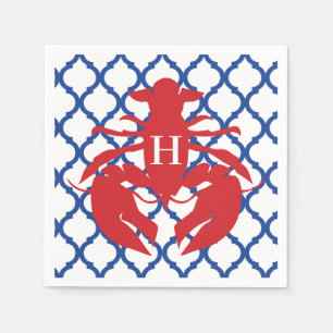 Serviette En Papier Quatrefoil Homard Monogram Party Napkins