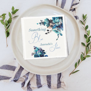 Serviette En Papier Quelque chose de bleu Bouquet d'aquarelle Fête des