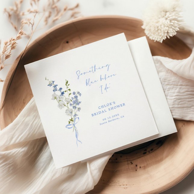 Serviette En Papier Quelque Chose de Bleu Bouquet de Fleurs des Champs (Créateur téléchargé)
