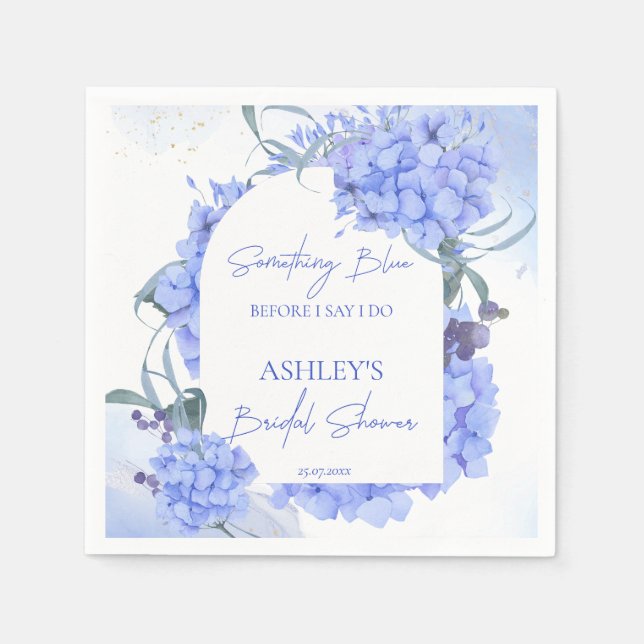 Serviette En Papier Quelque chose de bleu élégant pour une baby shower (Devant)