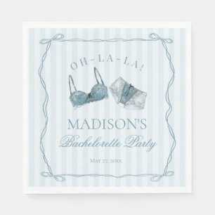 Serviette En Papier Quelque Chose de Bleu Lingerie Enterrement de Vie 