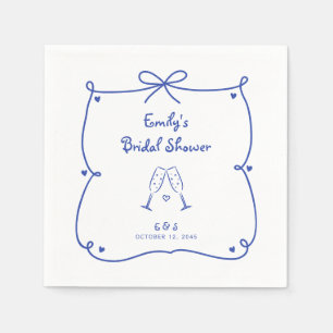Serviette En Papier Quelque chose de bleu : serviettes pour la fête de