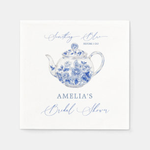 Serviette En Papier Quelque Chose De Bleu Toile De Jouy Pour La Mariée