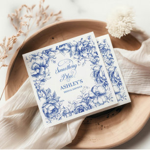 Serviette En Papier Quelque chose de Fête des mariées bleue