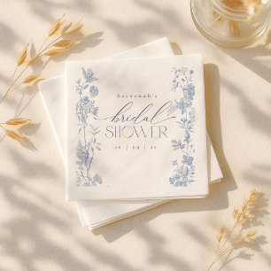 Serviette En Papier Quelque chose Invitation Fête des mariées Toile Bl