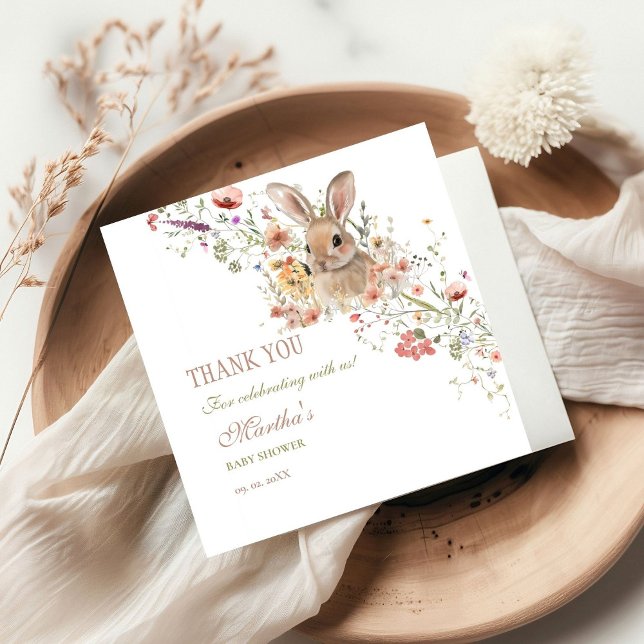 Serviette En Papier Quelque chose sur le chemin baby shower Fleur sauv (Créateur téléchargé)