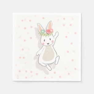 Serviette En Papier Quelques Papier lapin Napkin Première fille rose P