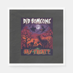 Serviette En Papier Quelqu'un a dit friandise Halloween Lama Sorcière