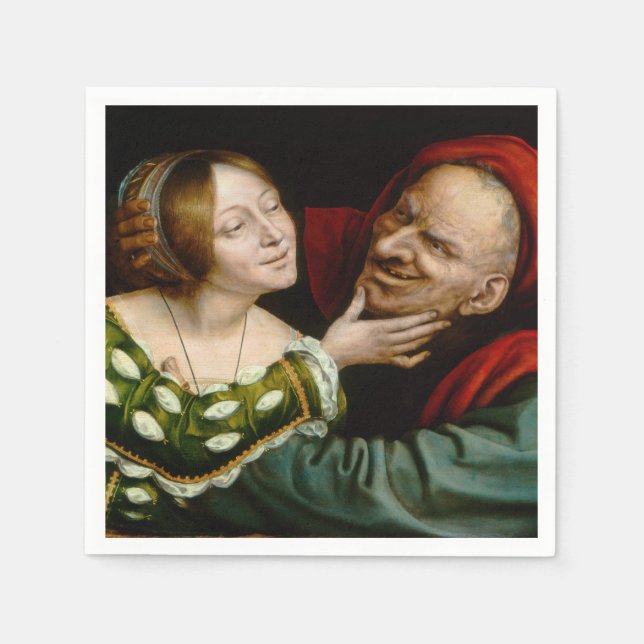 Serviette En Papier Quentin Matsys - Amateurs jumelés (Devant)