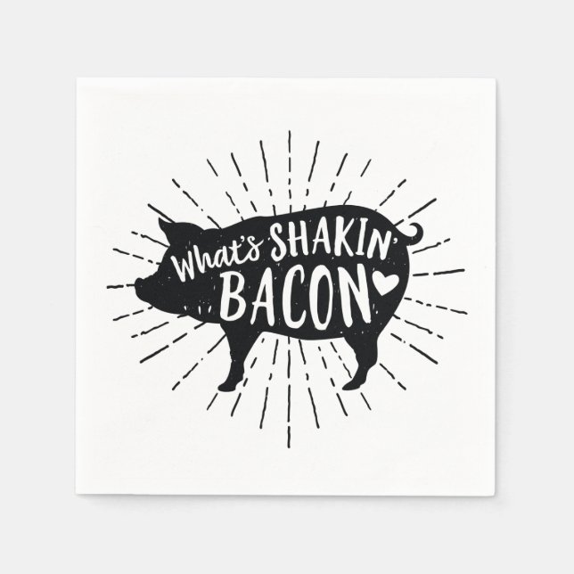 Serviette En Papier Qu'est-ce que Shakin' Bacon Pig Party (Devant)