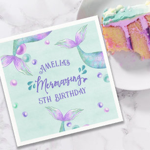 Serviette En Papier Queues de sirène pour tout âge Fête d'anniversaire