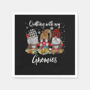 Serviette En Papier Quilter Avec Mes Gnomies Noël Gnomes Holiday