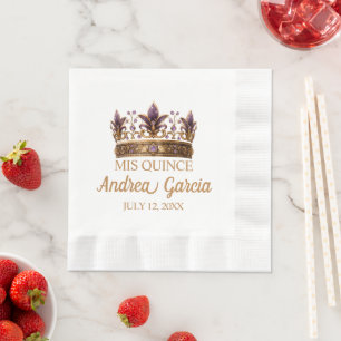 Serviette En Papier Quinceanera Fleurs Violettes