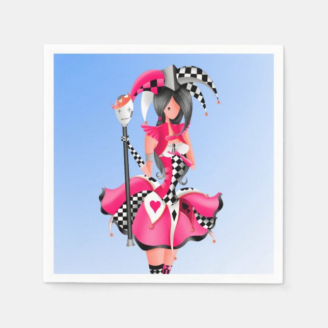 Serviette En Papier Quirky Jester et marionnettes king (Devant)