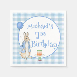 Serviette En Papier Rabbit Blue Un Premier anniversaire fête