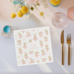 Serviette En Papier Rabbit rose Ballerina Tutu Baby shower