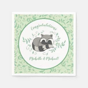 Serviette En Papier Raccoon Baby shower Bois Animaux