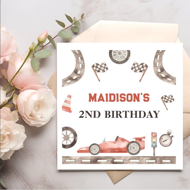 Serviette En Papier Race Car fête d'anniversaire (Créateur téléchargé)