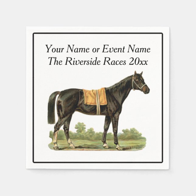 Serviette En Papier Race Horse Show Party Event Steeplechase Derby Fun (Devant)
