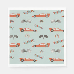 Serviette En Papier Race Voiture Papier Papier Voiture Vintage