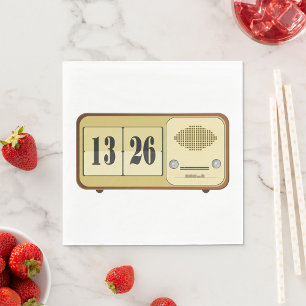 Serviette En Papier Radio rétro-horloge
