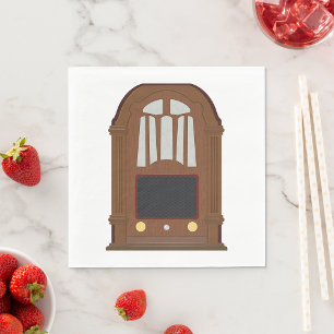 Serviette En Papier Radio vintage en bois