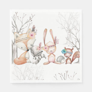 Serviette En Papier Ragondin mignon de lapin de Fox d'animaux de