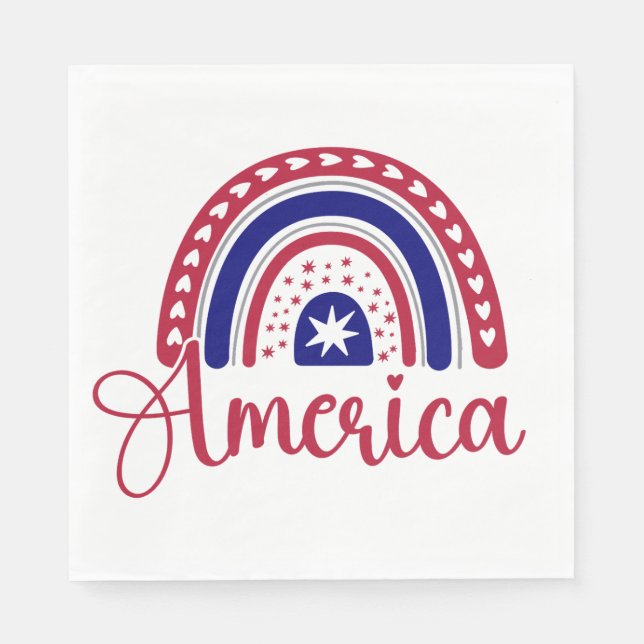 Serviette En Papier Rainbow America (Devant)
