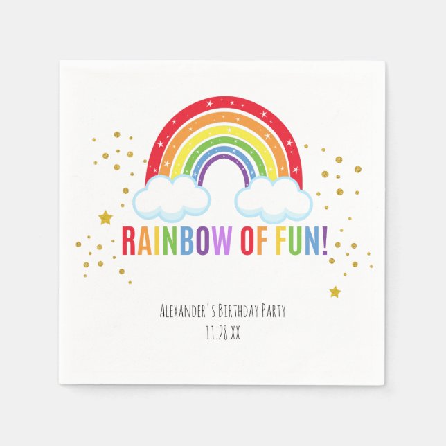 Serviette En Papier Rainbow Anniversday Party Papier Napkin (Devant)