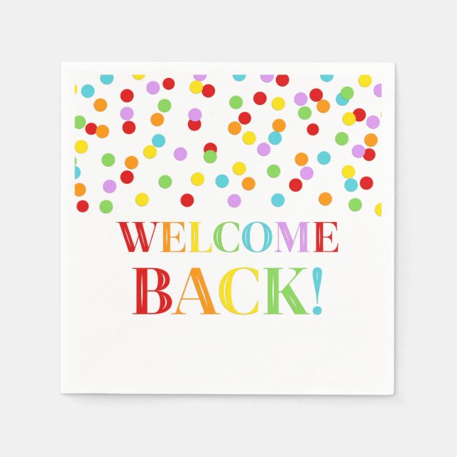 Serviette En Papier Rainbow Confetti Welcome Back Naples (Devant)