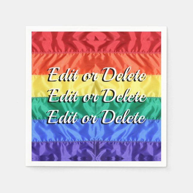 Serviette En Papier Rainbow Flag LGBT LGBTQ+ amour texte personnalisé  (Devant)