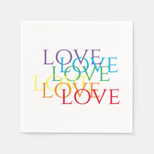 Serviette En Papier RAINBOW LOVE Standard Cocktail Papier à cocktails 