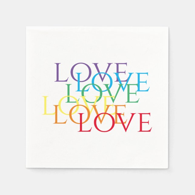 Serviette En Papier RAINBOW LOVE Standard Cocktail Papier à cocktails  (Devant)