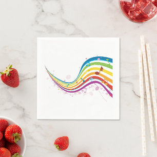 Serviette En Papier Rainbow Music Wave Paper Napkins