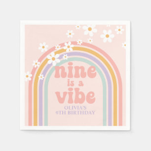 Serviette En Papier Rainbow Pastel Nine is a Vibe 9e anniversaire