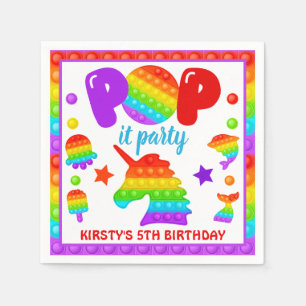 Serviette En Papier Rainbow Pop It Fidget Toy Anniversaire