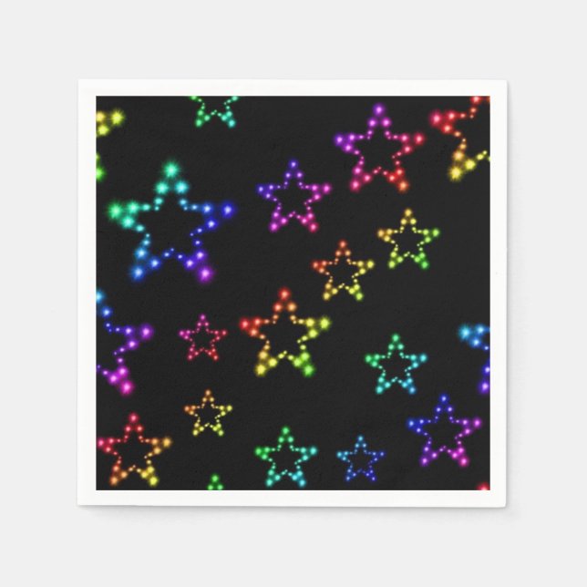 Serviette En Papier Rainbow Stars Motif Napkins (Devant)