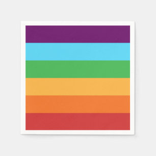 Serviette En Papier Rainbow Stripes amusant Bright Candy fête d'annive