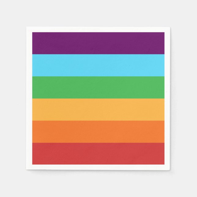 Serviette En Papier Rainbow Stripes amusant Bright Candy fête d'annive (Devant)