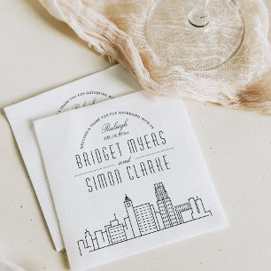 Serviette En Papier Raleigh Deco Skyline   Mariage, événement Napkins