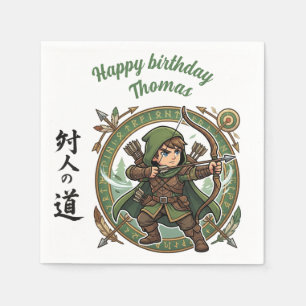 Serviette En Papier Ranger Archer RPG Hunter Anime Chibi Game Birthday