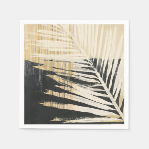 Serviette En Papier Raphia d'or - frondes de paume