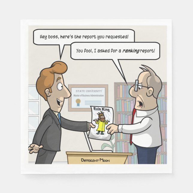 Serviette En Papier Rapport de classement comptable Punny Party Napkin (Devant)