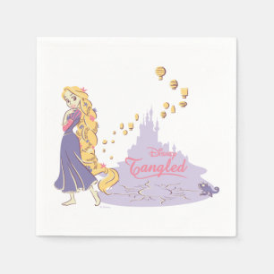 Serviette En Papier Rapunzel & Pascal en violet