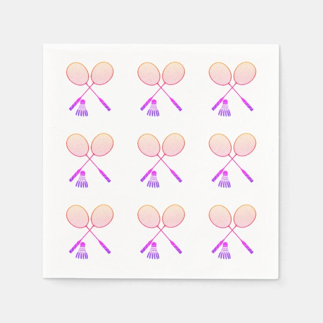 Serviette En Papier Raquettes de badminton minimal Shuttlecock Birdie (Devant)