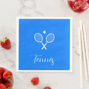 Serviette En Papier Raquettes de tennis et boule Ultramarine bleu