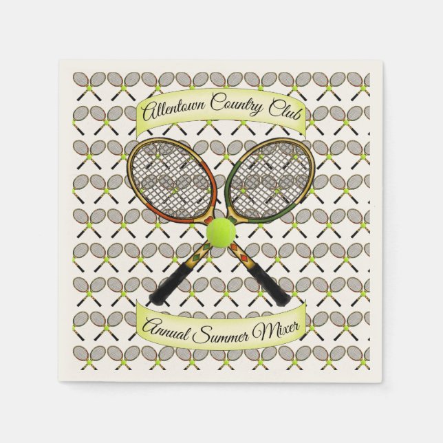 Serviette En Papier Raquettes de tennis serviettes (Devant)