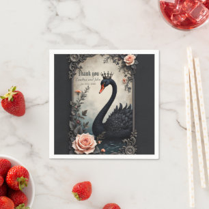 Serviette En Papier Rare comme un cygne noir, éternel comme l'amour vr
